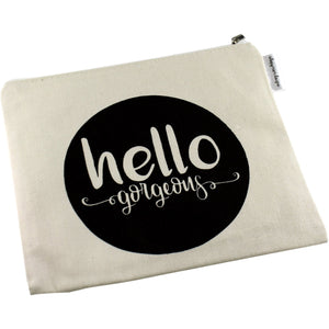 "Hello Gorgeous" Canvas Makeup Bag - Seconds Quality