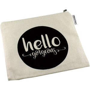 "Hello Gorgeous" Canvas Makeup Bag