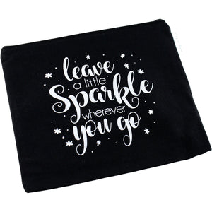 "Leave a Little Sparkle Wherever You Go" Canvas Makeup Bag - Seconds Quality